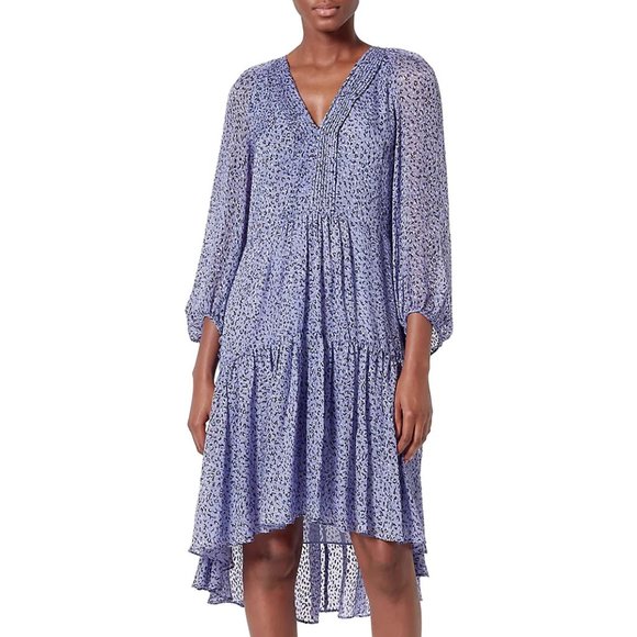 Elegant Blue Floral Women's Dress - Picture 1 of 2